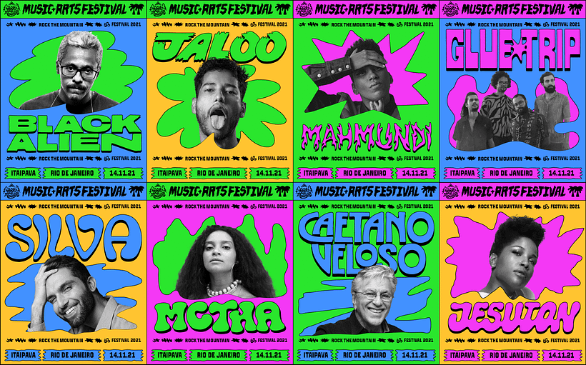 Pôster de Leandro Assis para o Rock The Mountain Festival 2021