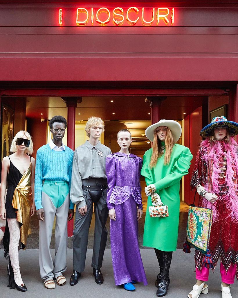 Collection designed by Alessandro Michele for Gucci, inspired by the camp aesthetic. Photo: Gucci Instagram.