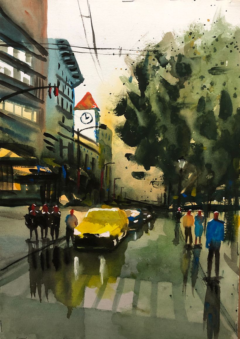 My project in Urban Landscapes in Watercolor course 1
