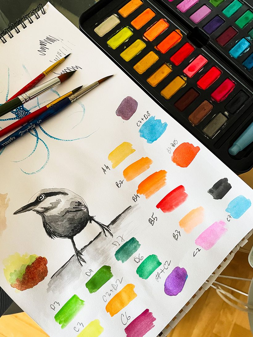 My project in Artistic Watercolor Techniques for Illustrating Birds course 2