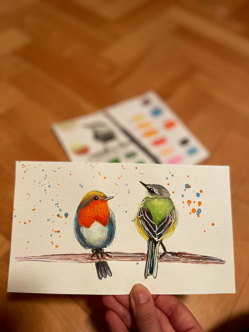 My project in Artistic Watercolor Techniques for Illustrating Birds course 2