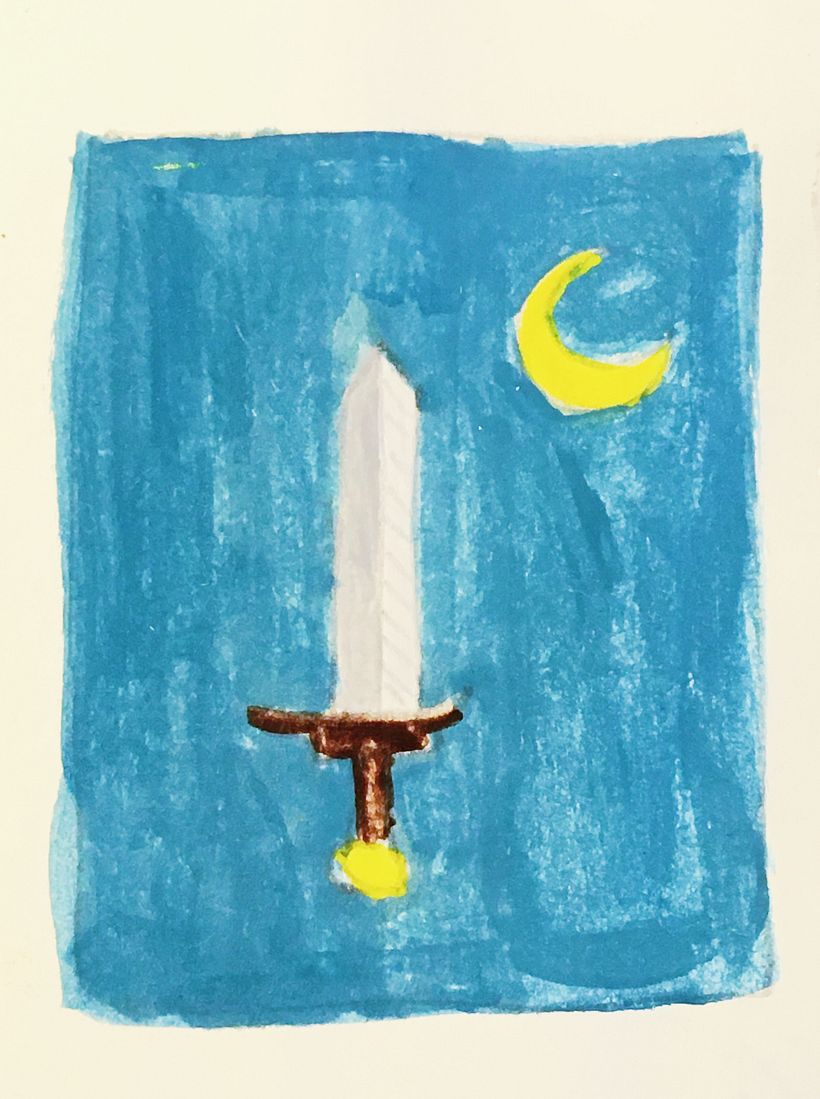 Todo partió con este dibujo que hice de Excalibur
