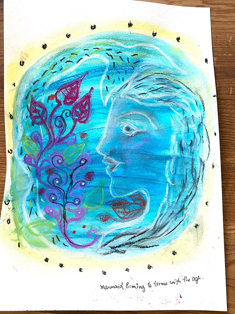 Coming to terms with the age (ink/pastel)