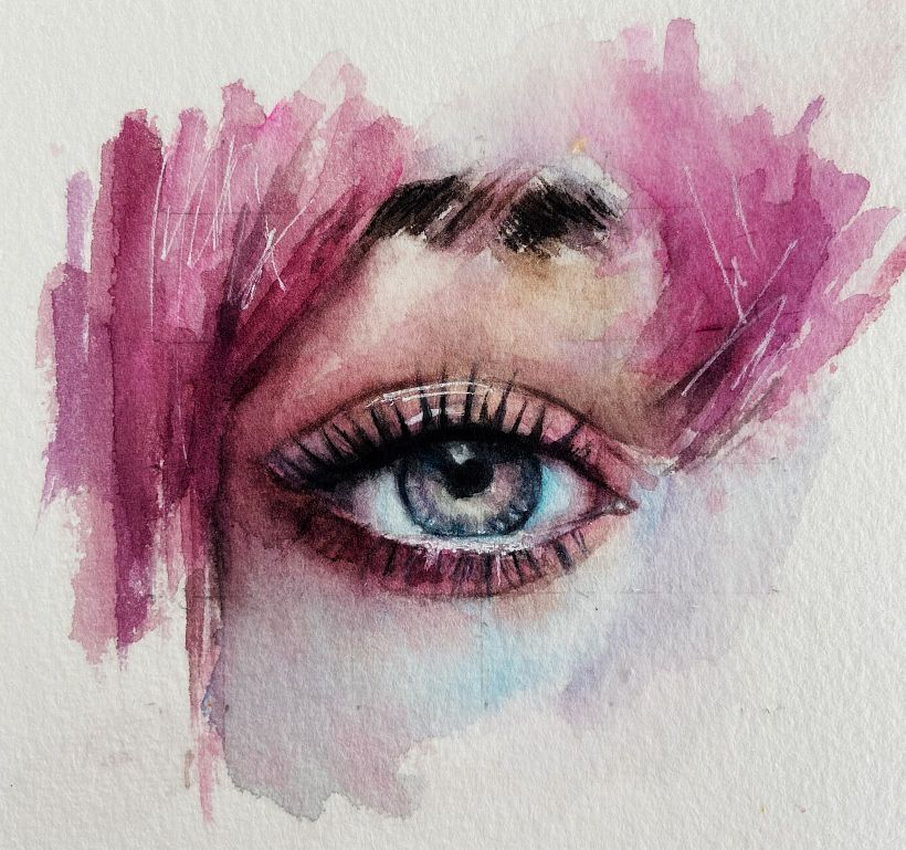 Eye painted by Sarah Stokes.