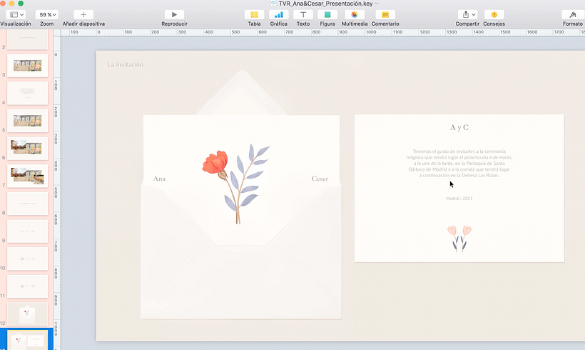 La autora de la descarga diseñando su presentación digital.