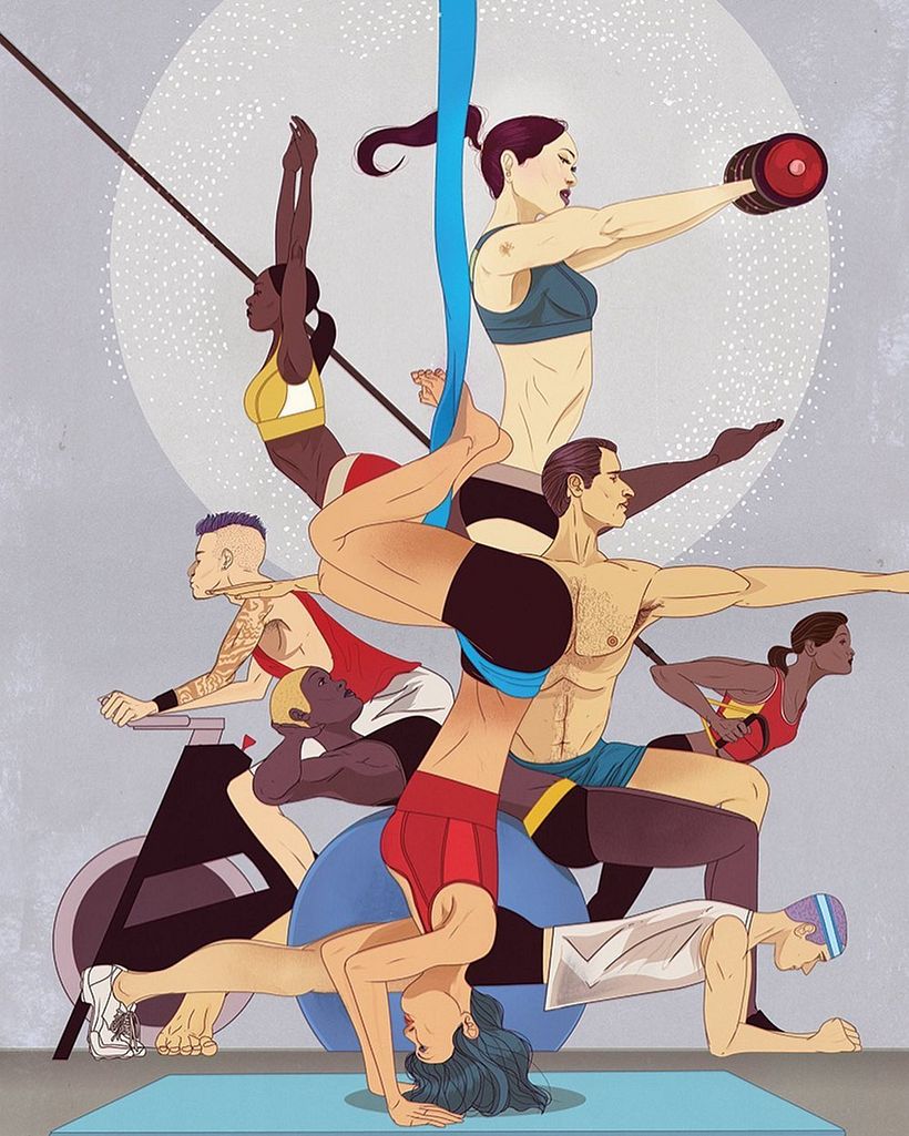 lustrações de Marcos Chin, professor do curso Ilustração criativa: composição e cor