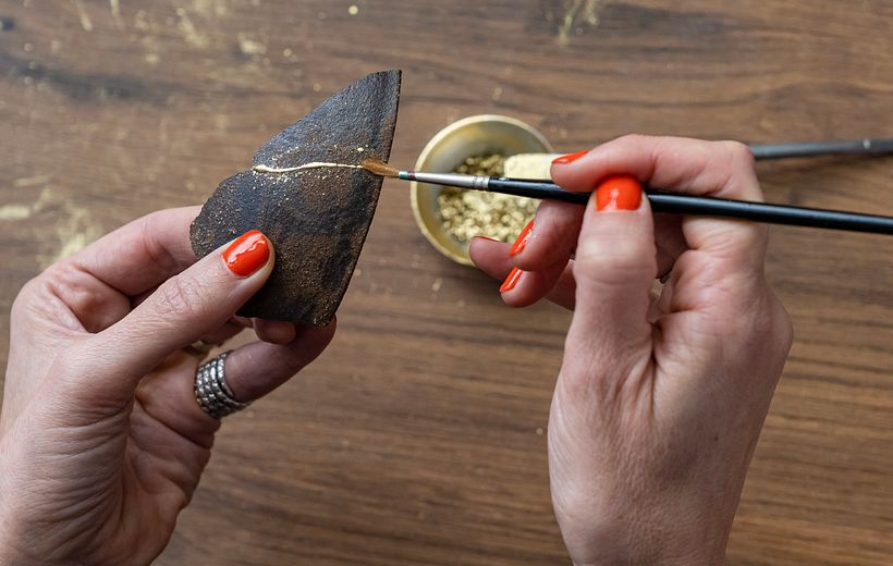 Kintsugi tightly linked to Buddhist and wabi-sabi philosophies.