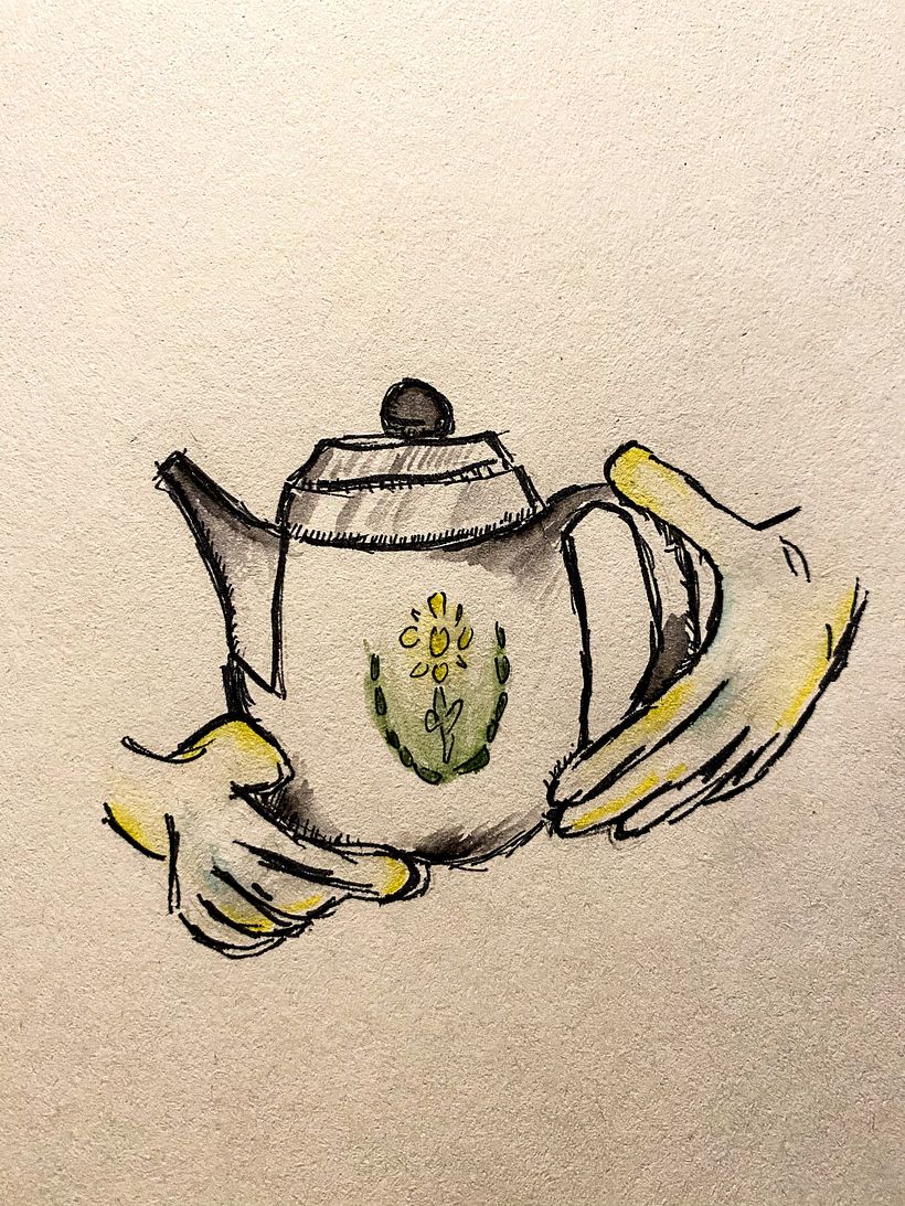 Holding a teapot 1