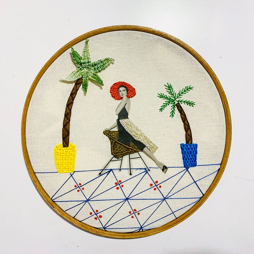 Meu projeto do curso: Bordado em fotografias sobre tela 1