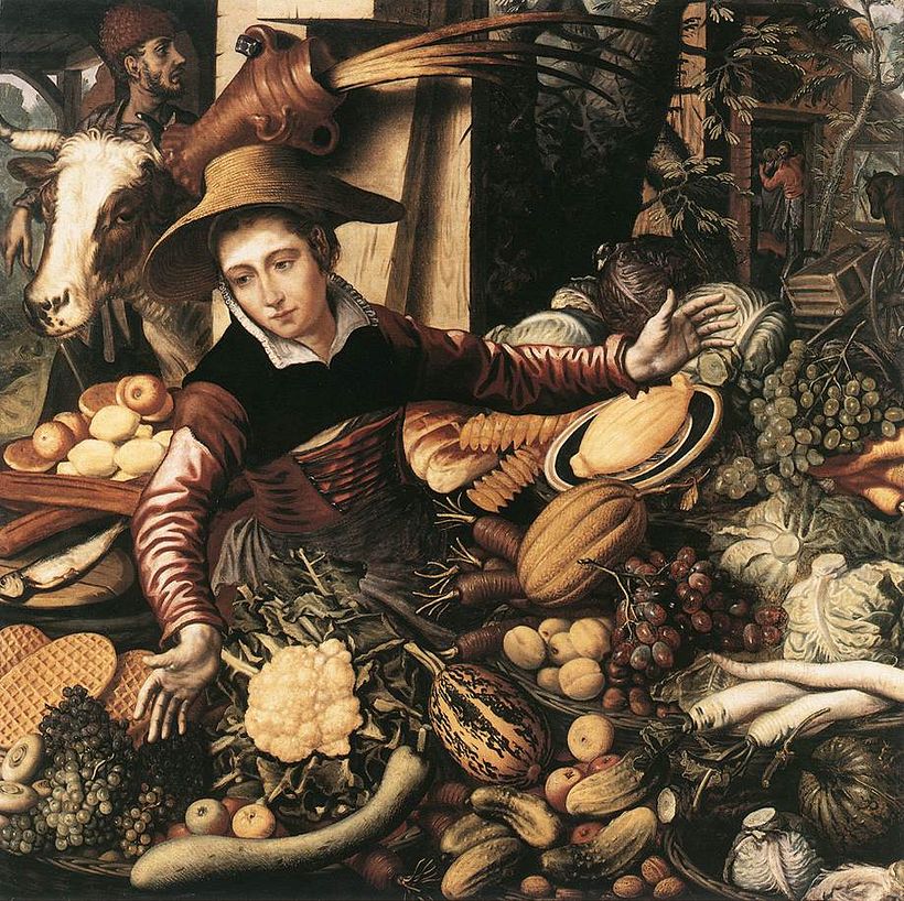 Can you find two lovers hiding in the background of this painting?