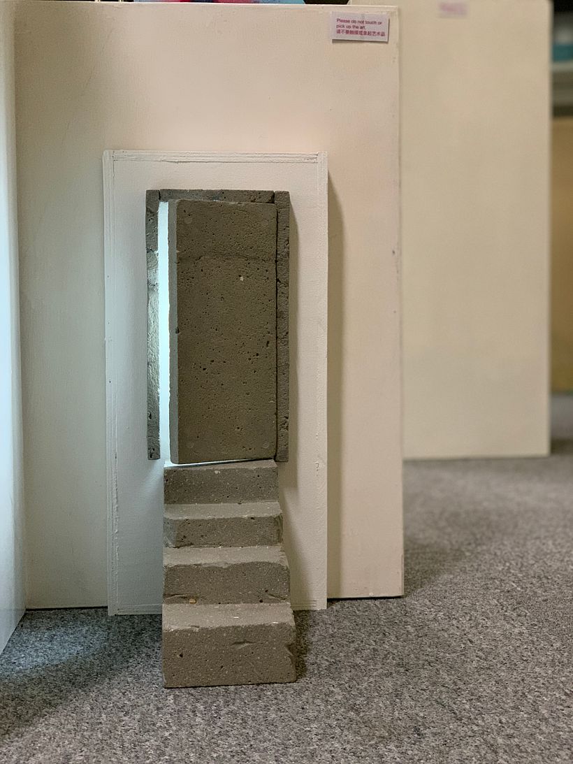 Designed as an installation piece.  A door that opens to another world.  Semi matte sealer as finish. 