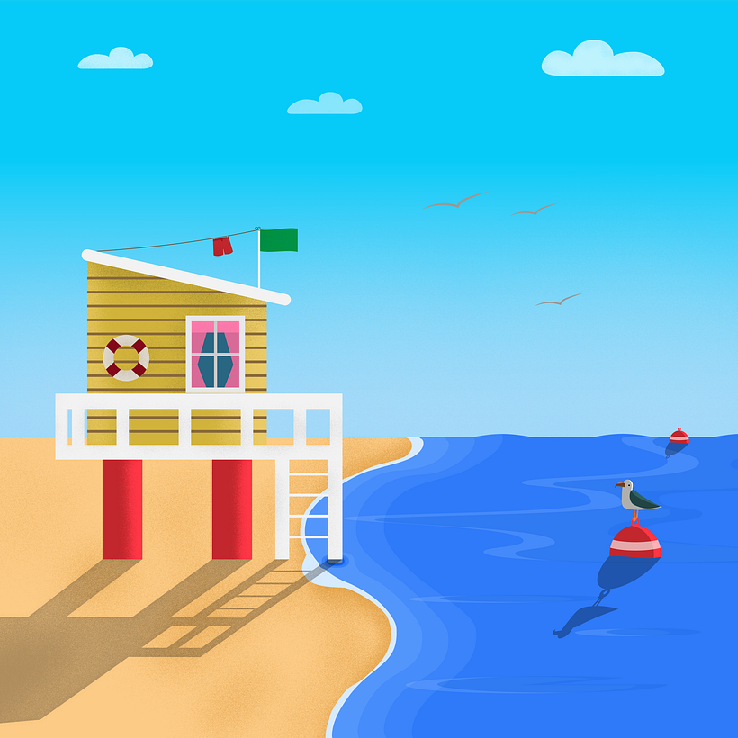Beach house illustration 1
