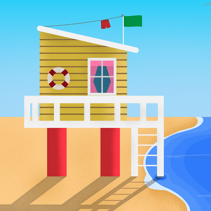 Beach house illustration 2