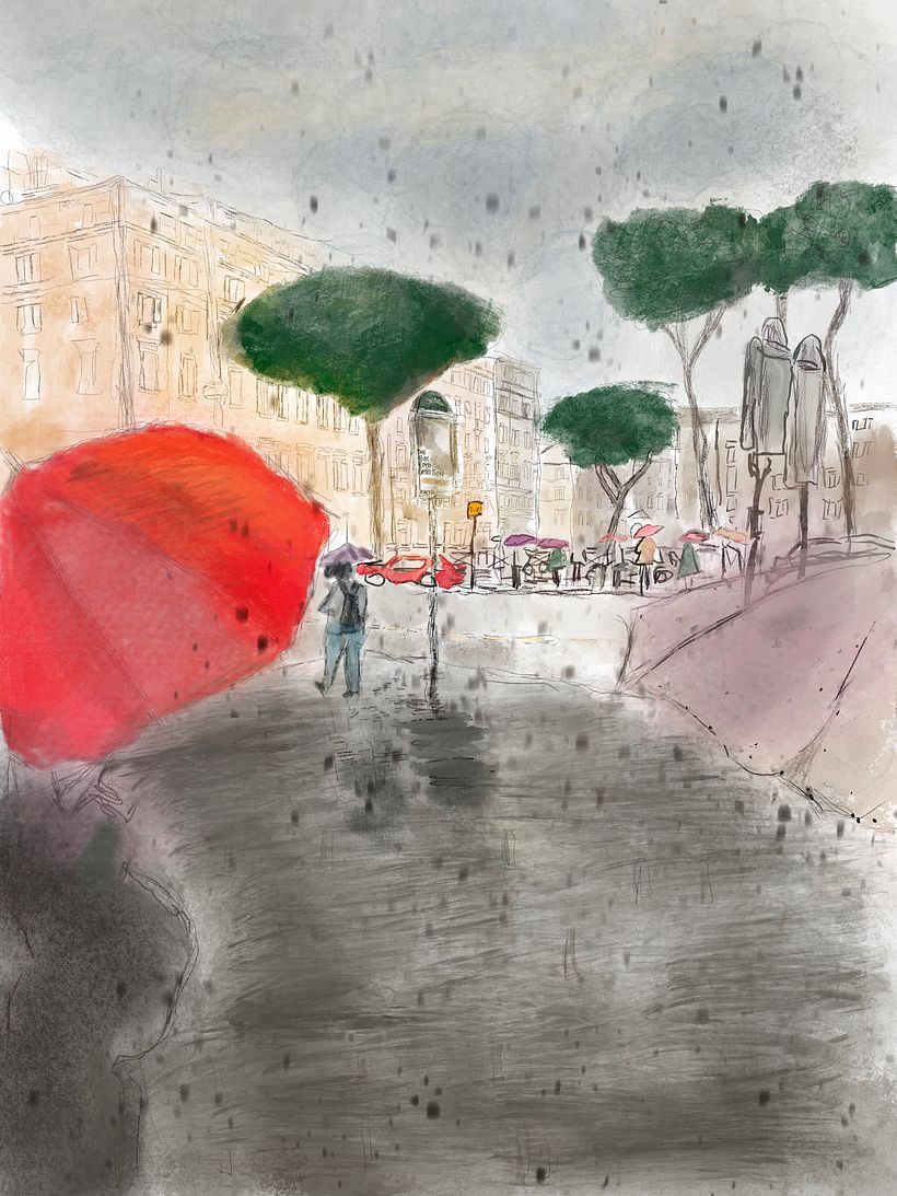 Rome on a rainy day