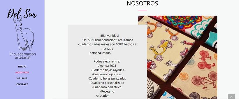 Diseño de página web básico para un trabajo práctico y utilice mi emprendimiento de encuadernación artesanal 4