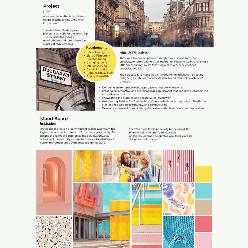 Page 2 - Project Brief, Client Requirements & Mood Board