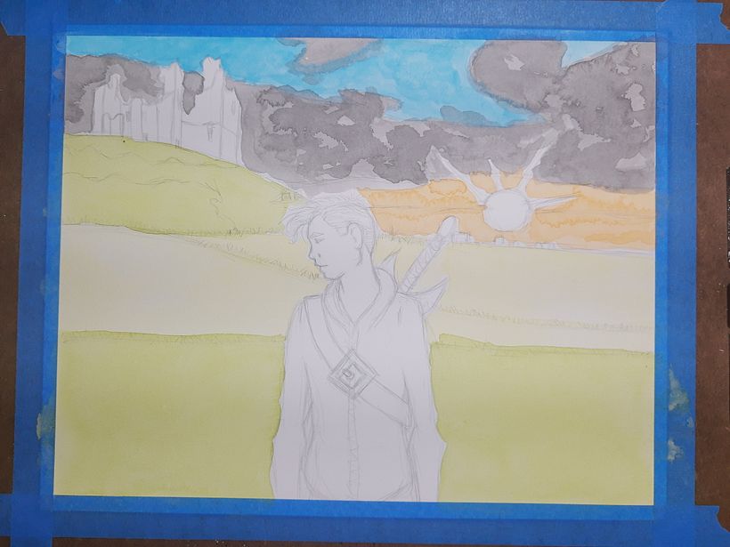 Pintura con tercer plano acabado.