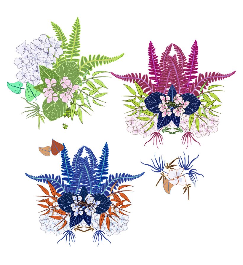 Initial compositions based on the plants in my surroundings