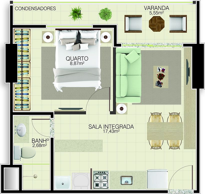 Sugestão de ambientação da Construtora