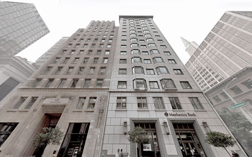 A photo of a "twin-building", 343 Sansome Street.