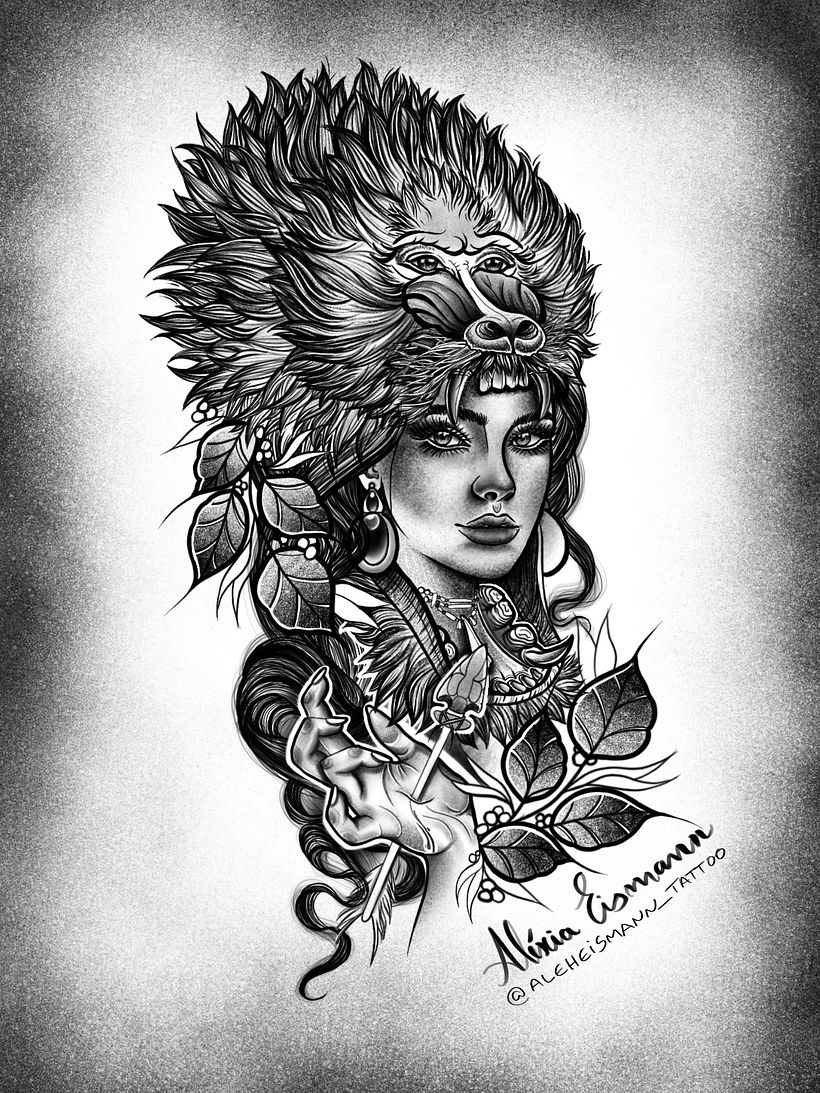 Meu projeto do curso: Desenho e ilustração digital de tatuagens com o Procreate 2
