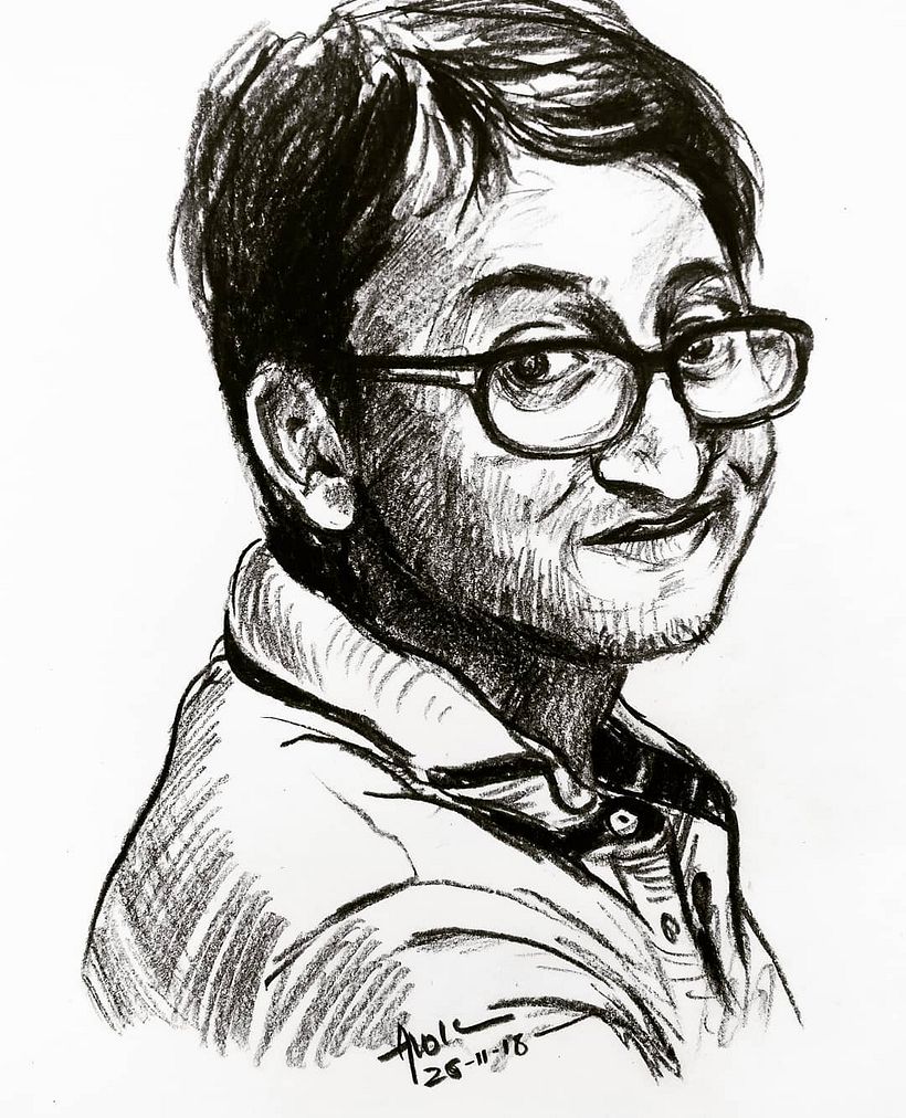 Pencil portrait of a dear friend