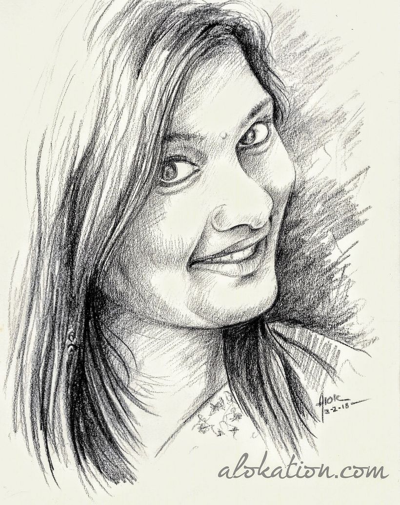 Pencil portrait of a dear friend