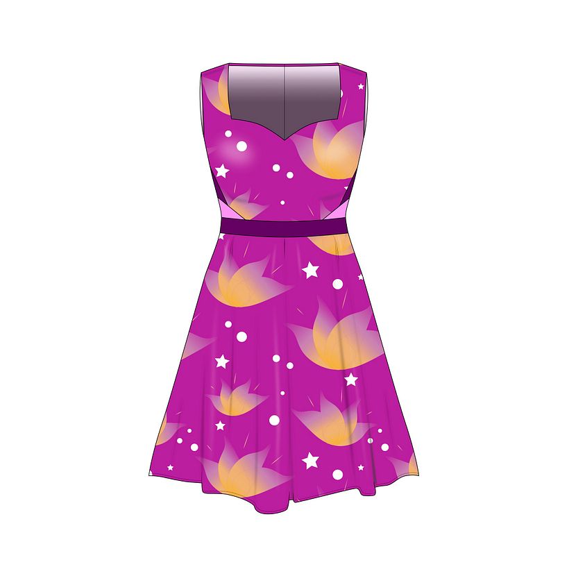 Dress Working Drawing - Adobe Illustrator line, shadow and pattern practice