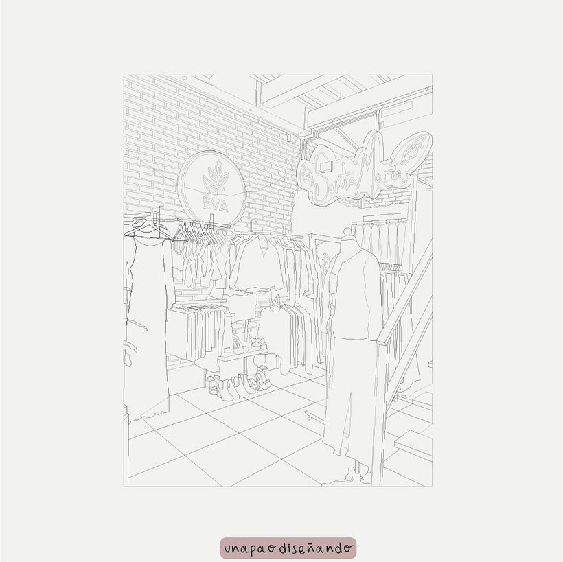 Diseño comercial popup: Tienda de ropa Santa María 1