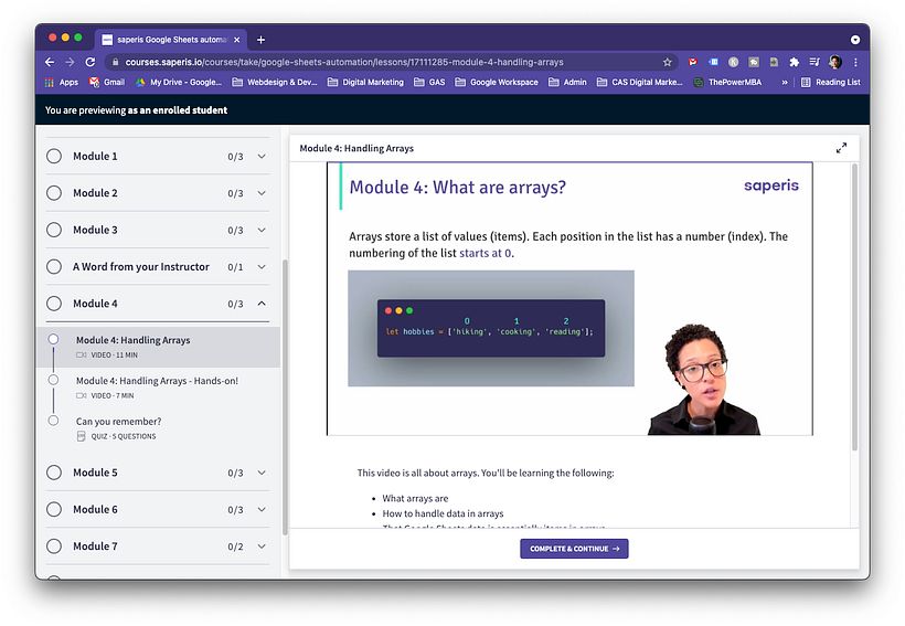 There's always a theory session for every module