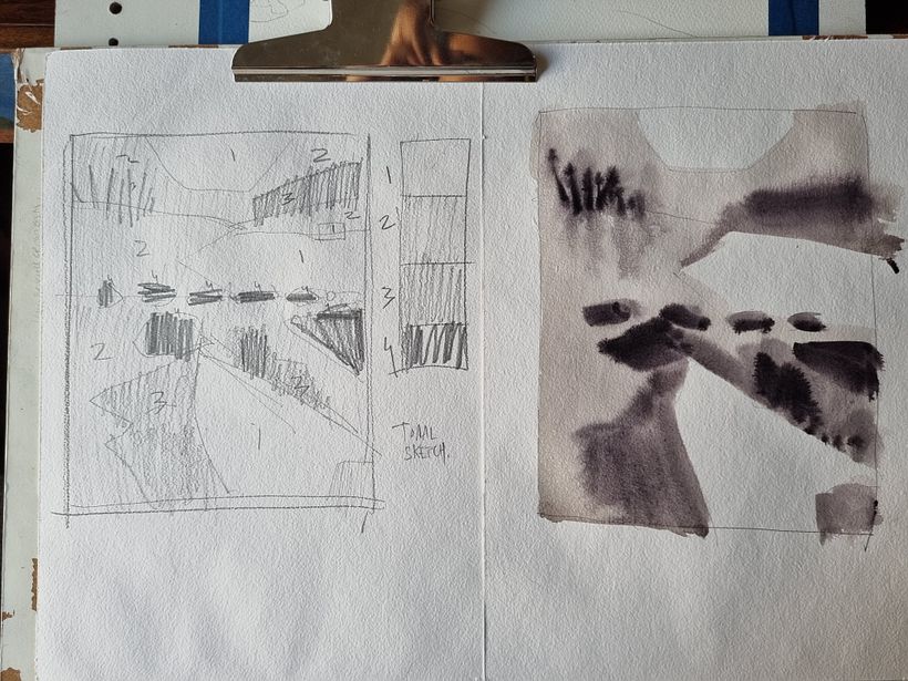Value sketch and monochrome study