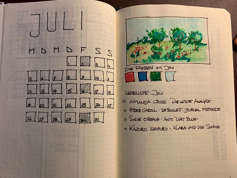 My monthly log - beginning with july