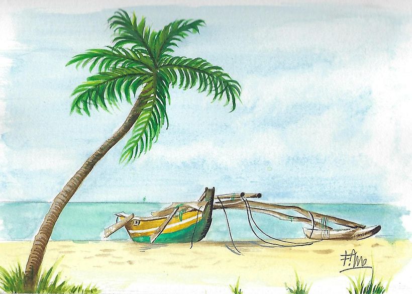 Sur la plage de Colombo 