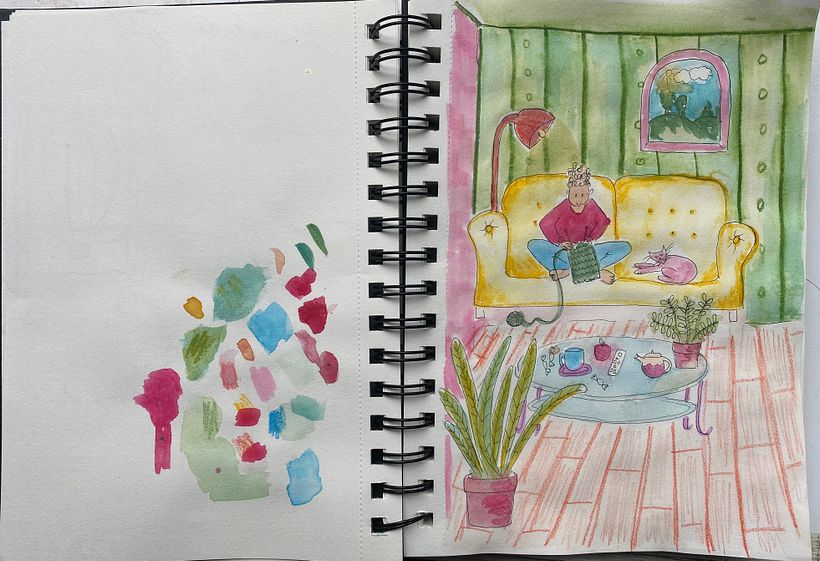 Gouache, Watercolor crayon, ink crayon, Pastel crayon, Ecoline pen brush...