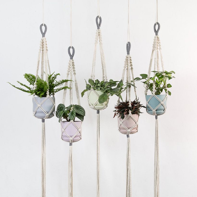 Portamateros en macramé. Ancestral. 