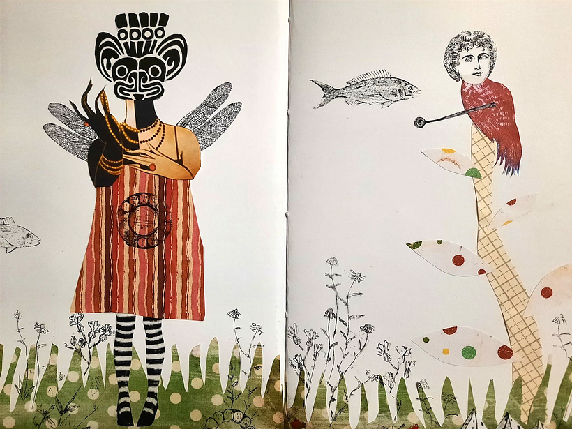 Collage and photo transfer