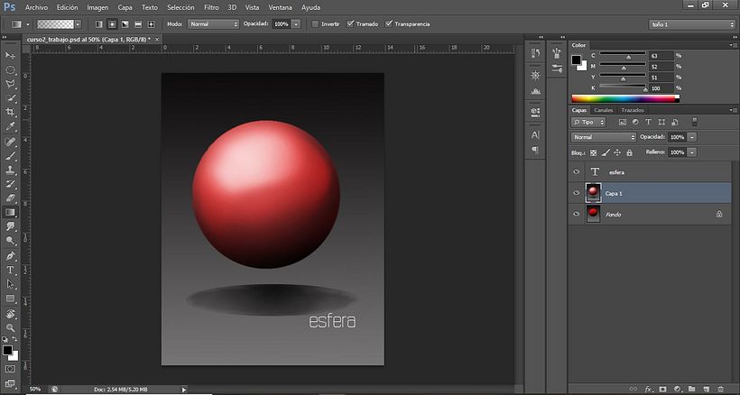 practique luces y sombras para aplicarlas mas adelante