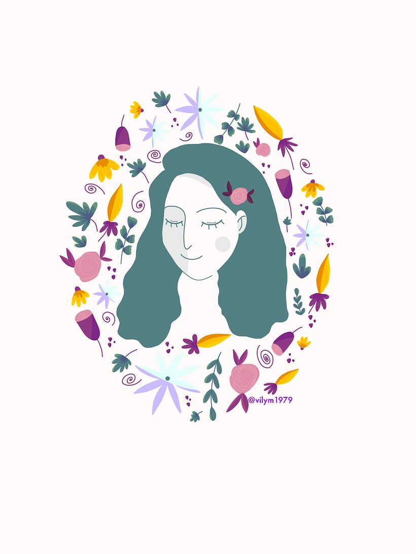 My project in Illustrated portraits with botanical elements course 2