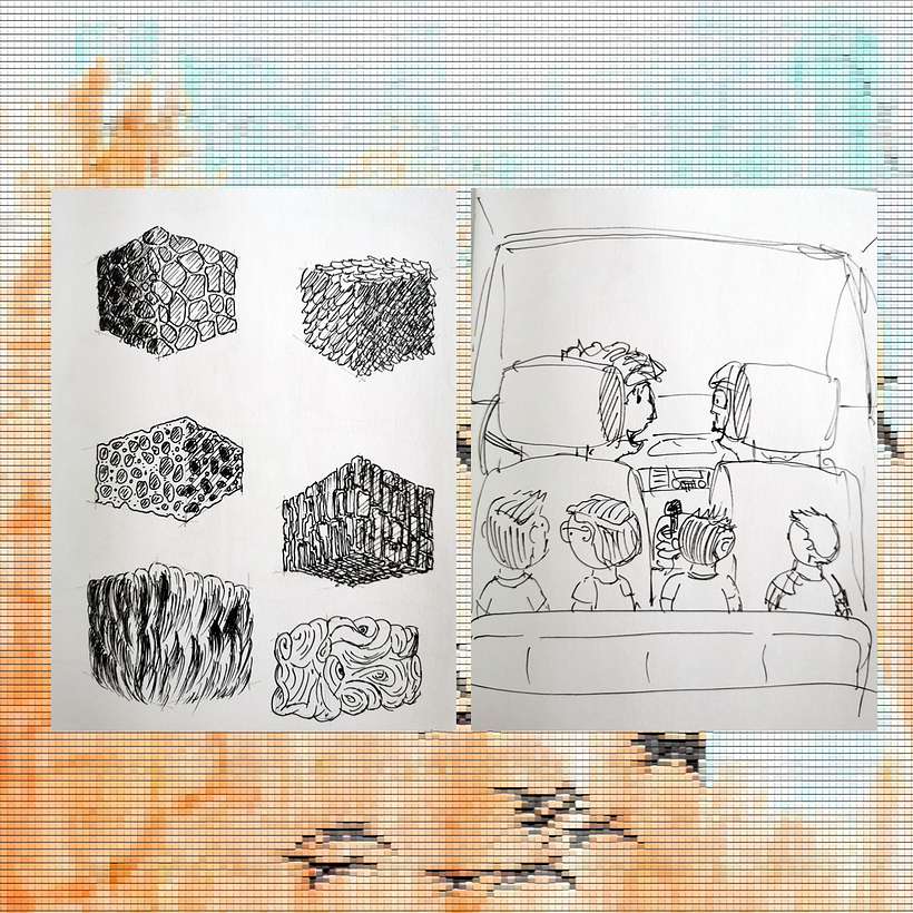 9. Boxes with applied textures / 10. One of my favourite memories.