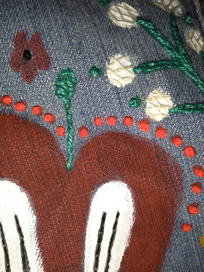 Mi Proyecto del curso: Composición floral con acrílico y bordado 3