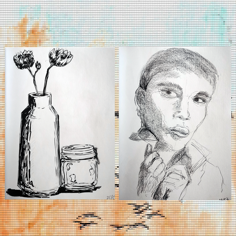 25. Quick still life / 26. Portrait of Zoë Kravitz