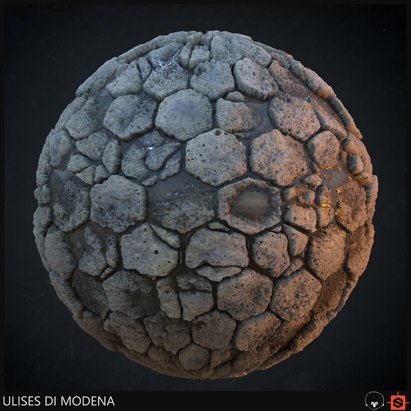 Y para finalizar mi material renderizado en Marmoset.