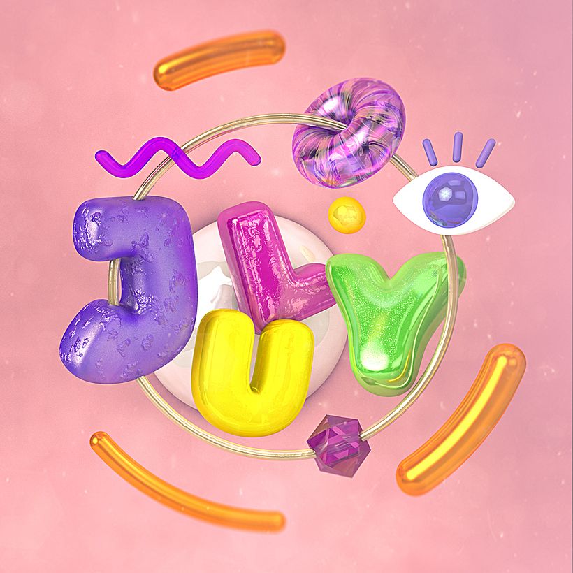 My project in 3D Design for Instagram with Cinema 4D course 1