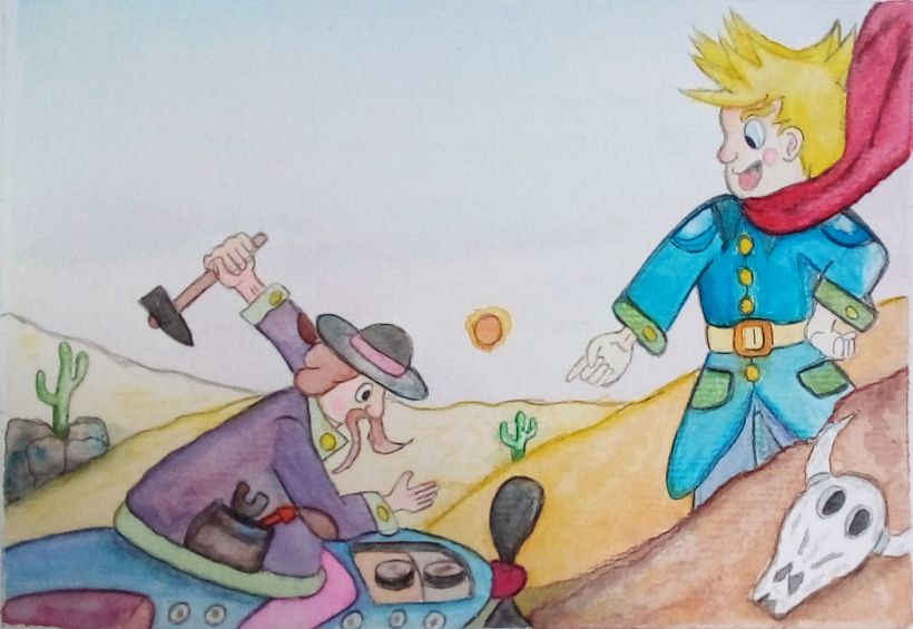 Imagem com acabamento em lápis de cor.