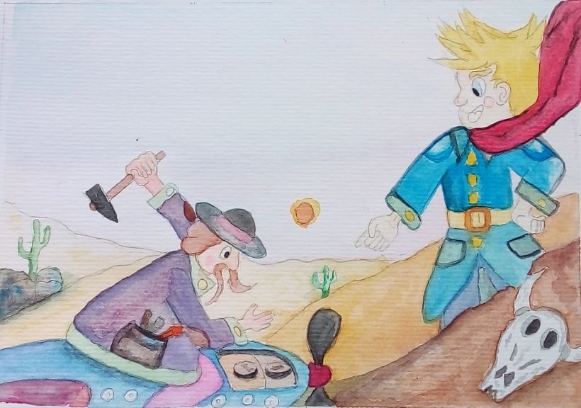 Imagem apenas em aquarela.