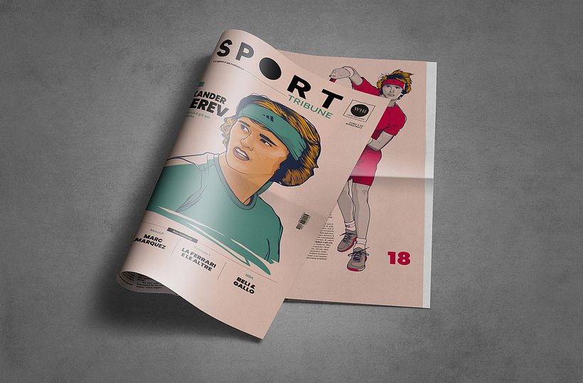 Sport Tribune - Cover & cover story first issue - Editorial Illustration 10