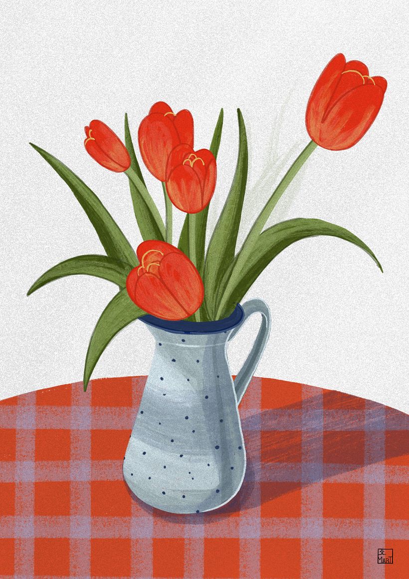 Tulipanes en jarra 3