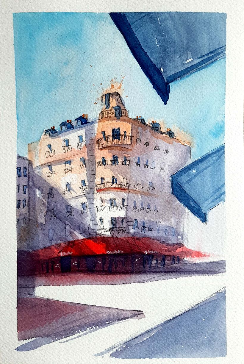 Mi Proyecto del curso: Dibujo arquitectónico con acuarela y tinta 1