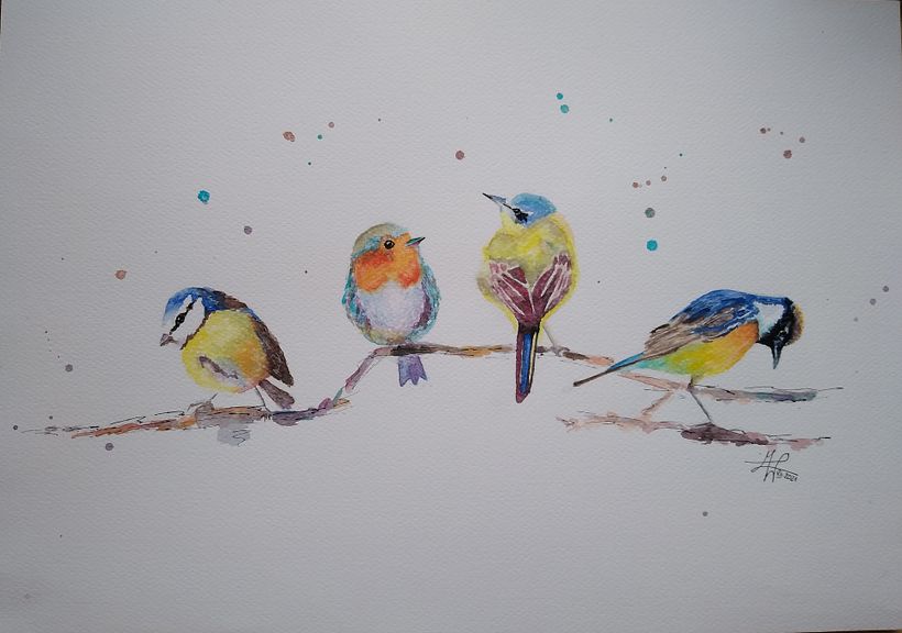 My project in Artistic Watercolor Techniques for Illustrating Birds course 1