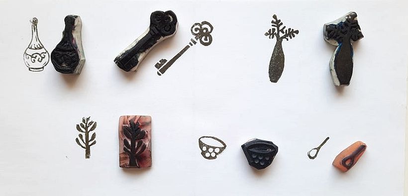 My rubber stamp that I use in my sketchbook